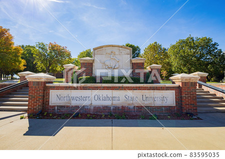 Sunny view of the sign of Northwestern Oklahoma State University 83595035