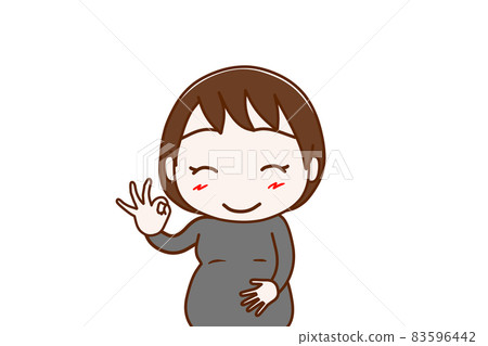(上半身正面翻拍)笑臉完美雙手的孕婦 (上半身正面翻拍)笑臉完美雙手的孕婦 83596442