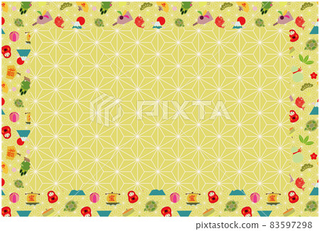 Lucky pattern pattern and hemp leaf pattern frame decoration Lucky pattern pattern and hemp leaf pattern frame decoration 83597298