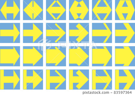 Arrow set that fits in a square_Blue and yellow pop color scheme 83597364