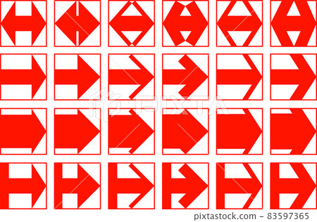 適合正方形的箭頭集_箭頭為紅色，正方形填充為白色 83597365