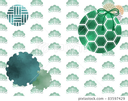 Japanese pattern background green - Stock Illustration [83597429] - PIXTA