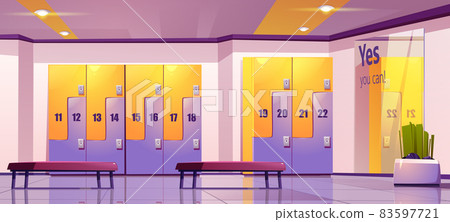 Locker room, school or gym dressing empty area 83597721