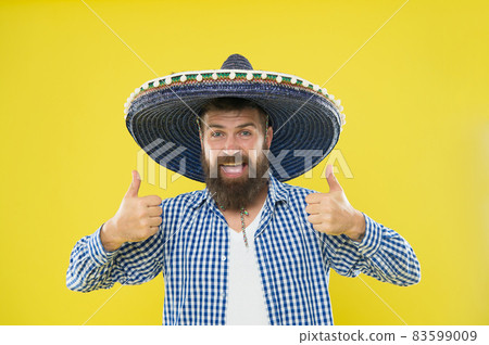 Maintain tradition. Mexican guy festive outfit ready Maintain tradition. Mexican guy festive outfit ready 83599009