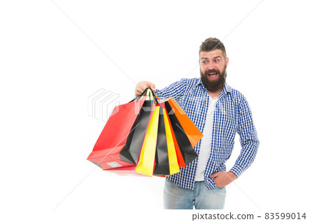 Consumer protection concept. Man happy consumer  83599014