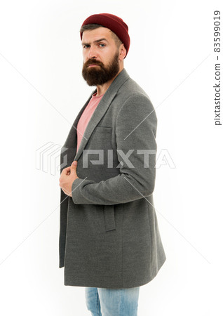 Bearded man. serious man isolated on white. Mature  83599019