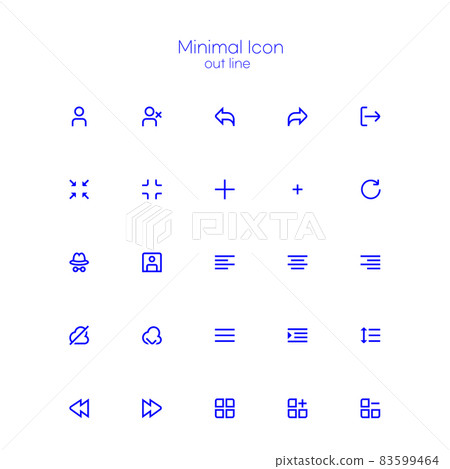 minimal outlne icon set for website user interface minimal outlne icon set for website user interface 83599464