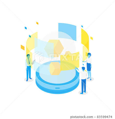 isometric illustration of remote business teamwork isometric illustration of remote business teamwork 83599474