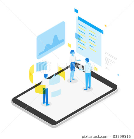 isometric illustration of remote business teamwork isometric illustration of remote business teamwork 83599516