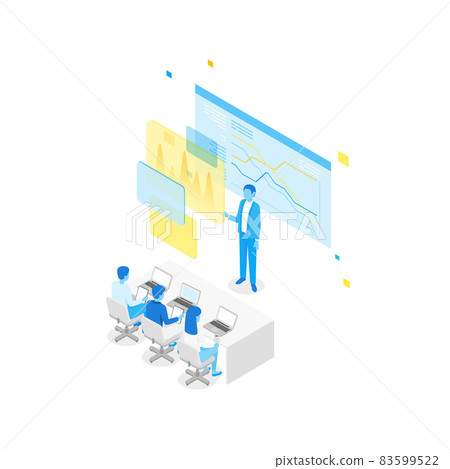 isometric illustration of remote business teamwork isometric illustration of remote business teamwork 83599522