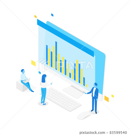 isometric illustration of remote business teamwork isometric illustration of remote business teamwork 83599540