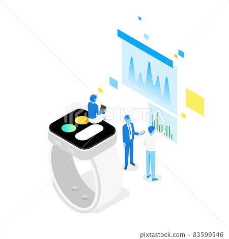 isometric illustration of remote business teamwork isometric illustration of remote business teamwork 83599546