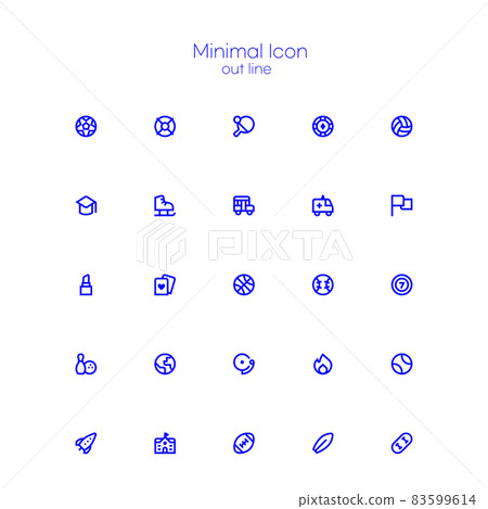 minimal outlne icon set for sports and school minimal outlne icon set for sports and school 83599614