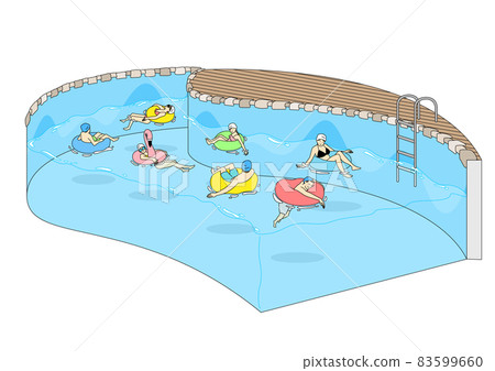 people enjoying waterpark, summer vacation people enjoying waterpark, summer vacation 83599660