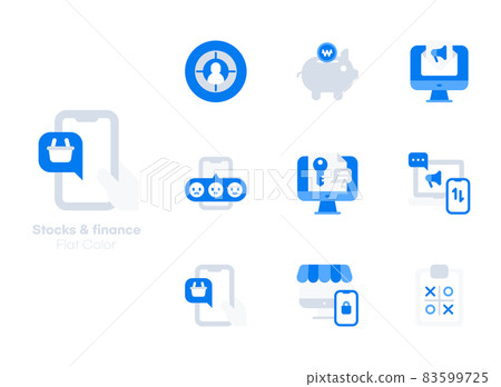 stock market and finance icon set stock market and finance icon set 83599725