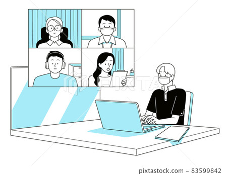 online conference meeting during remote work online conference meeting during remote work 83599842