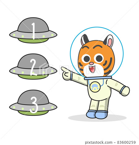astronaut tiger character, child education concept astronaut tiger character, child education concept 83600259
