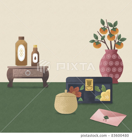 Korean traditional objects and background design for thanksgiving Chuseok and Seonal New Years day Korean traditional objects and background design for thanksgiving Chuseok and Seonal New Years day 83600480
