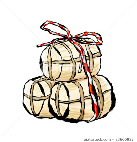 A classic New Year decoration! Autumn Minori Rice Bales (Red and White Strings) 83600982