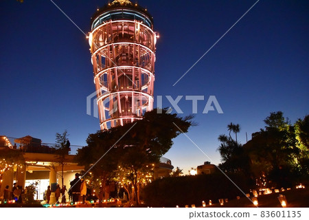 Enoshima Night View, Fujisawa City, Kanagawa Prefecture Sea Candle (Observation Lighthouse) and Samuel Cocking Garden Shonan Candle Enoshima Night View, Fujisawa City, Kanagawa Prefecture Sea Candle (Observation Lighthouse) and Samuel Cocking Garden Shonan Candle 83601135