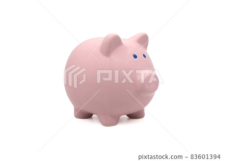 Blue eyes piggy bank isolated on white Blue eyes piggy bank isolated on white 83601394