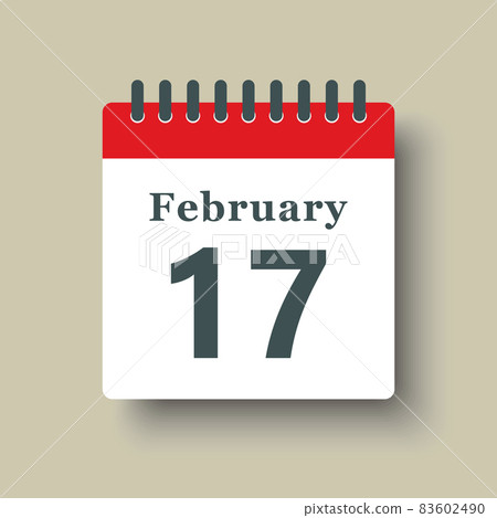 Icon day date 17 February, template calendar page Icon day date 17 February, template calendar page 83602490