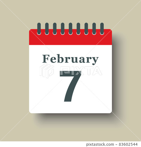 Icon day date 7 February, template calendar page 83602544