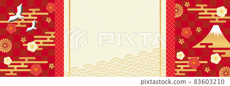 Mt. Fuji and crane Japanese pattern background template Mt. Fuji and crane Japanese pattern background template 83603210