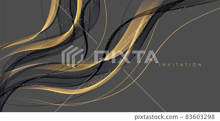 Vector abstract colorful flowing wave lines. Design element for wedding invitation, greeting card 83603298