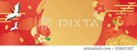Uchide no Kozuchi and Crane 日本圖案背景模板 Uchide no Kozuchi and Crane 日本圖案背景模板 83603387