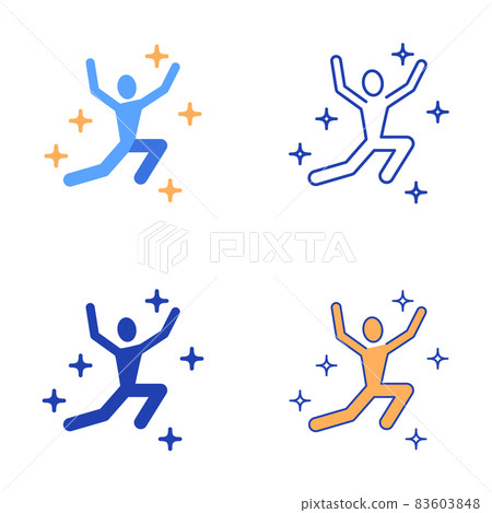 Euphoria icon set in flat and line style Euphoria icon set in flat and line style 83603848