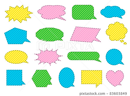 Striped balloon with broken line edging Striped balloon with broken line edging 83603849