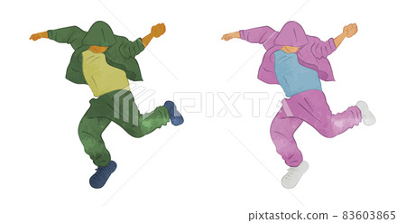 HIPHOP Dance Jumping Male Illustration Hispanic Ver HIPHOP Dance Jumping Male Illustration Hispanic Ver 83603865
