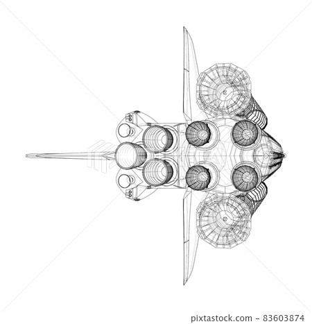 Rocket carrying space shuttle 83603874
