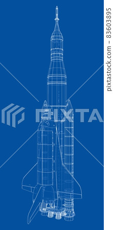 Rocket carrying space shuttle 83603895