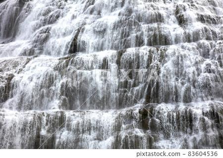 Dynjandi closeup; this waterfall is the most famous waterfall of the West Fjords, Iceland Dynjandi closeup; this waterfall is the most famous waterfall of the West Fjords, Iceland 83604536