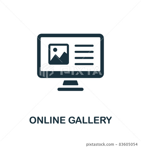 Online Gallery icon. Monochrome sign from social media marketing collection. Creative Online Gallery icon illustration for web design, infographics and more Online Gallery icon. Monochrome sign from social media marketing collection. Creative Online Gallery icon illustration for web design, infographics and more 83605054