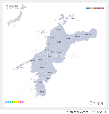 Ehime Prefecture Map / Ehime / Municipal Name 83605431