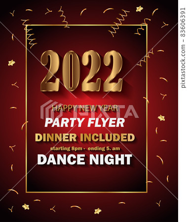 2022 Happy New Year background for your seasonal invitations, festive posters, greetings cards. 83606391