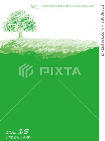 SDGs Goal 15 Image Trees, Pigeons and Meadow Frames 83606511