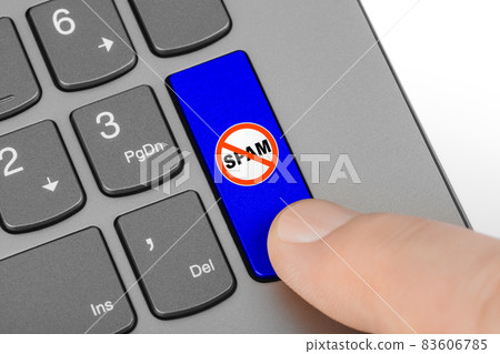 Computer keyboard with No SPAM key 83606785