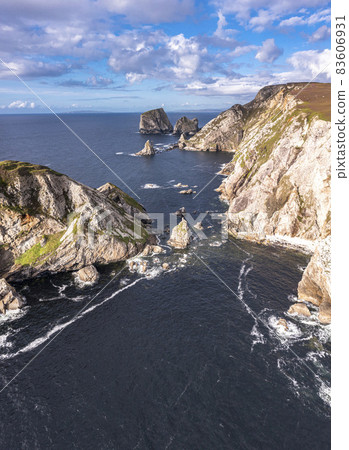 The amazing coastline at Port between Ardara and Glencolumbkille in County Donegal - Ireland 83606931
