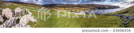 Abandoned village at An Port between Ardara and Glencolumbkille in County Donegal - Ireland. 83606936