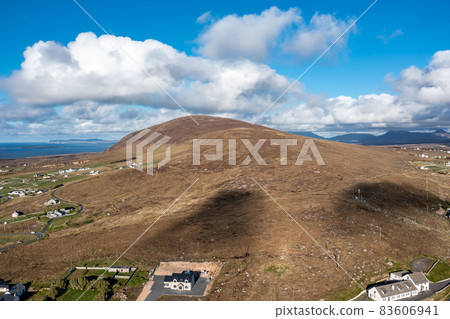 Aerial view of the beautiful coastline of Gweedore : Bloody foreland and Brinlack - County Donegal, Ireland 83606941