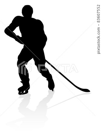 Hockey Player Silhouette 83607552