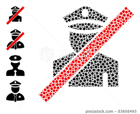 Dotted Wrong Policeman Mosaic of Round Dots and Bonus Icons Dotted Wrong Policeman Mosaic of Round Dots and Bonus Icons 83608493