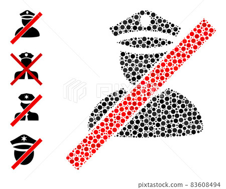 Dotted Wrong Police Man Composition of Rounded Dots with Similar Icons 83608494