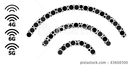 Dotted Wi-Fi Source Composition of Circles and Other Icons 83608500