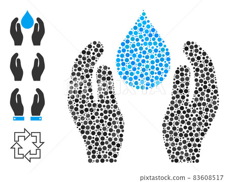 Dotted Water Care Mosaic of Circles with Similar Icons Dotted Water Care Mosaic of Circles with Similar Icons 83608517