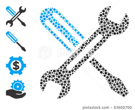 Dotted Tuning Mosaic of Circles and Other Icons Dotted Tuning Mosaic of Circles and Other Icons 83608700